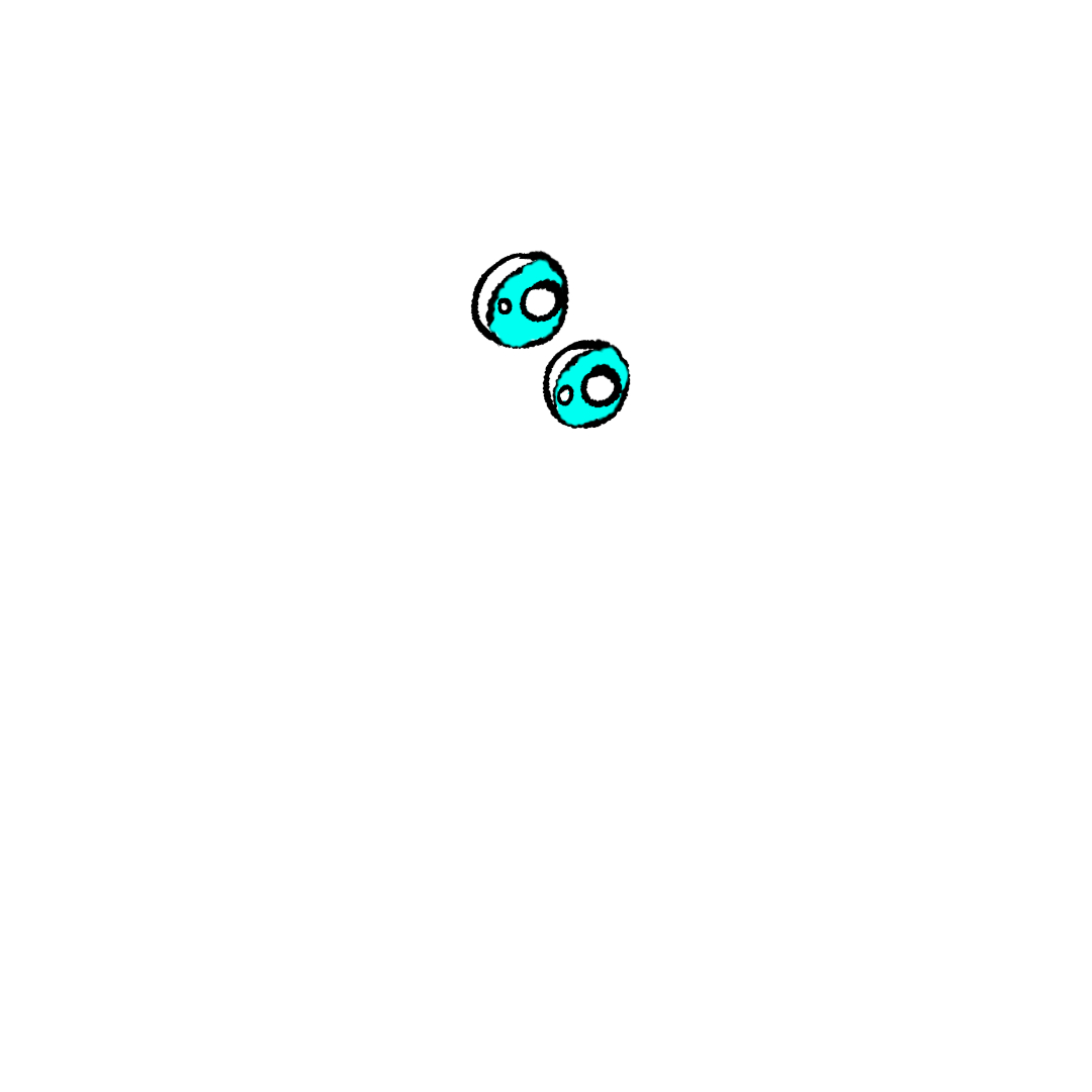 Step 3 how to draw a cute cat - colour the cartoon eyes