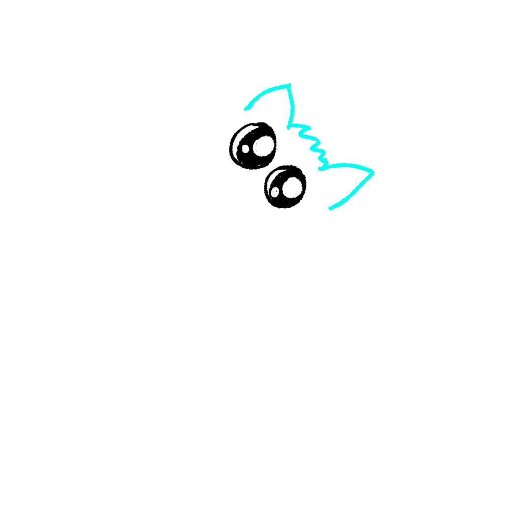 Step 4 how to draw a cute cat - draw the ears and fluffy top of the head