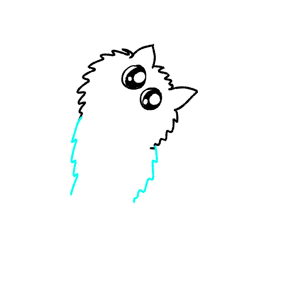 Step 6 how to draw a cute cat - draw the furry body