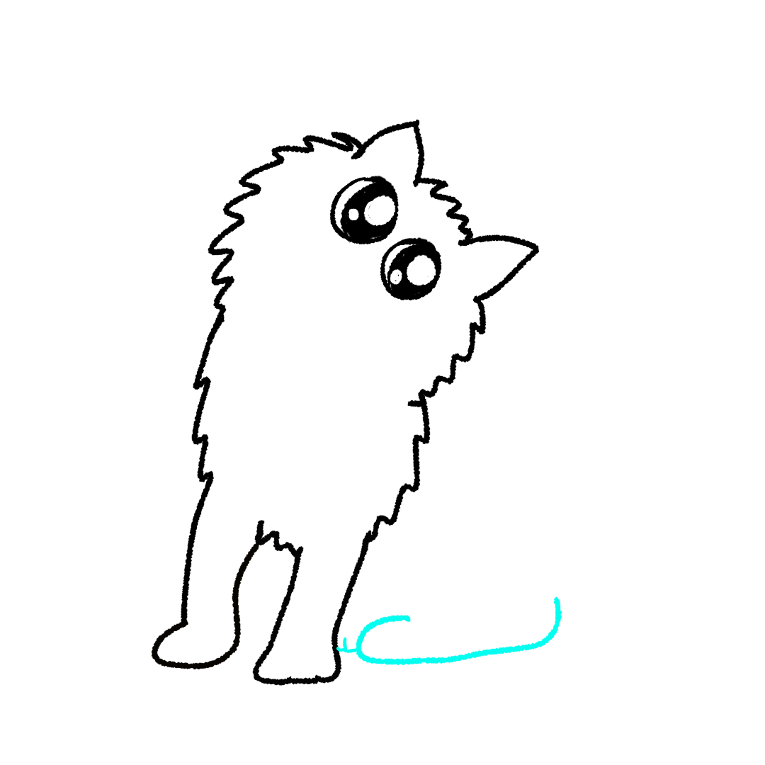 Step 9 how to draw a cute cat - draw the back paw