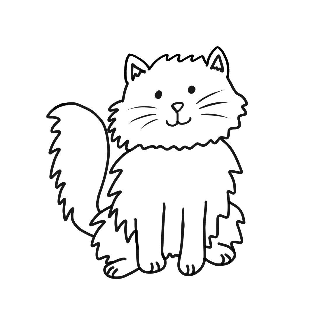 How to Draw a Fluffy Cat (Step-by-Step) with FREE Printable PDF
