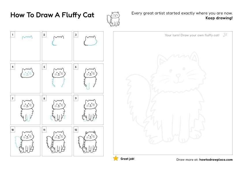 Preview of free Cats drawing printable worksheet